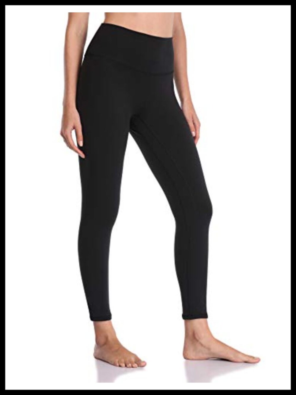 High Waisted Yoga Leggings 25" Inseam 7/8 Length Four-Way Stretch